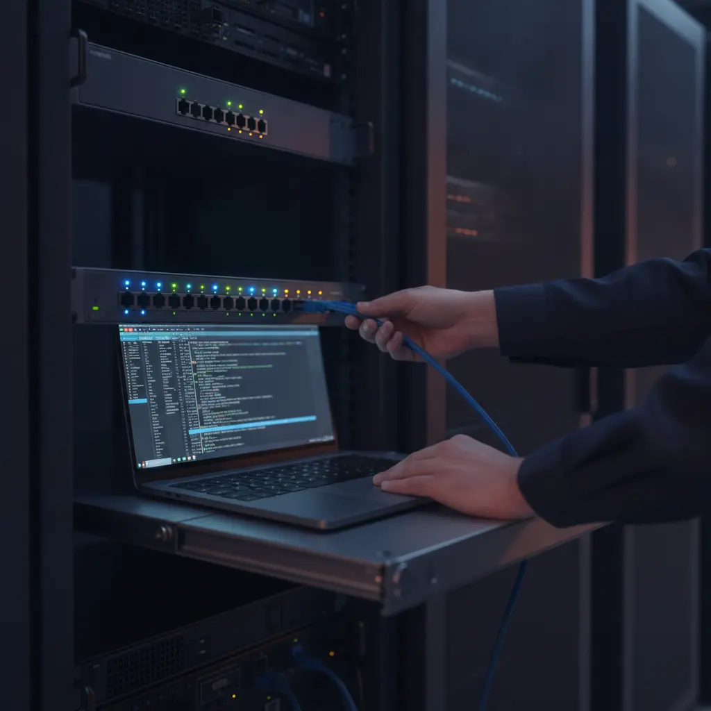 Hands-on configuration of real rack-mounted network hardware in a Boost eLearning Live Lab